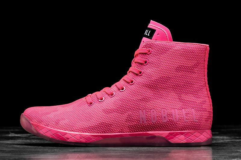 Pink Nobull High-Top Neon Pink Camo Men\'s Trainers | CA C1484T